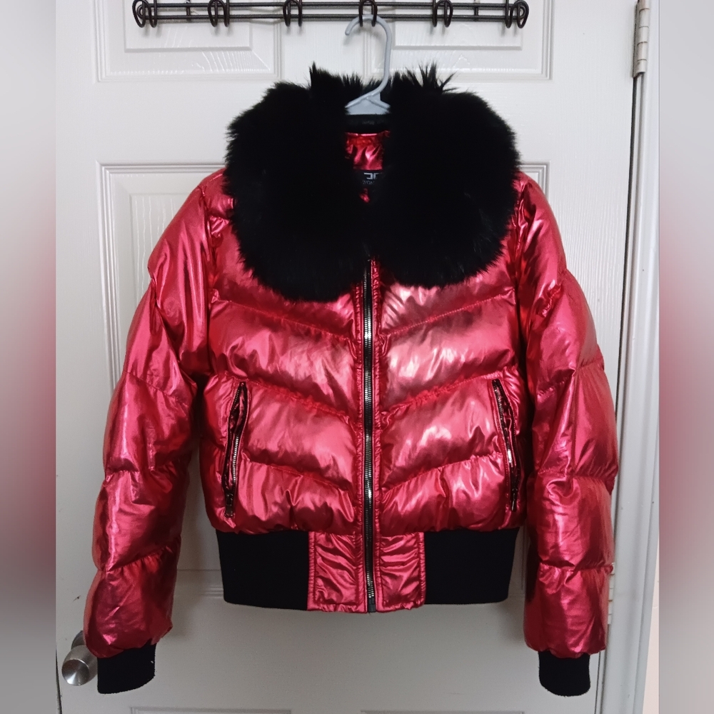 Red Fur-Collar Puffer Jacket❣️🖤